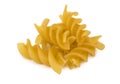 Heap pasta fusilli isolated on white Royalty Free Stock Photo