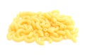 Heap of pasta on white background