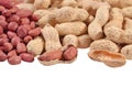 Heap of peanuts on a white