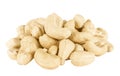 Heap of peeled cashew isolated