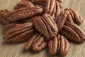 Heap of pecan nuts close up Royalty Free Stock Photo