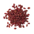 Heap pf dried Iranian barberries isolated on white background