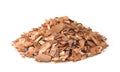 Heap of pine bark mulch chips Royalty Free Stock Photo