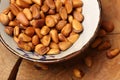 Heap of pine nut close up Royalty Free Stock Photo