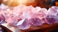 Heap of pink Himalaya salt crystals