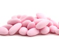 Heap of pink sugared almonds Royalty Free Stock Photo