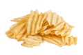 Heap of potato chips on white