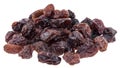 Heap of Raisins isolated on white Royalty Free Stock Photo
