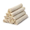Heap of raw frozen Vietnamese egg rolls Royalty Free Stock Photo