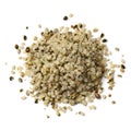 Heap of raw hemp seeds