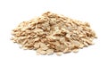 Heap of raw oatmeal on white background Royalty Free Stock Photo