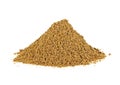 Heap of raw organic coriander powder on white background Royalty Free Stock Photo