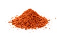 Heap red chili powder isolated on white Royalty Free Stock Photo