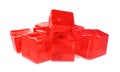 Heap of red jelly cubes on white Royalty Free Stock Photo