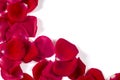 Heap of Red Rose Petals isolated on white background Royalty Free Stock Photo