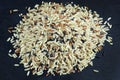 a mixture of raw parboiled and wild rice. Royalty Free Stock Photo