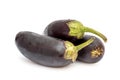 Heap of ripe eggplants on white background Royalty Free Stock Photo