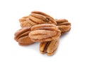 Heap of ripe shelled pecan nuts Royalty Free Stock Photo