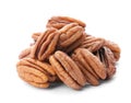 Heap of ripe shelled pecan nuts Royalty Free Stock Photo