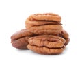 Heap of ripe shelled pecan nuts Royalty Free Stock Photo