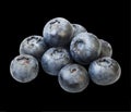 heap ripe sweet blueberries isolate on white