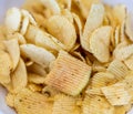 Heap of chips in bowl Royalty Free Stock Photo