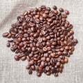 Heap of roasted coffee beans Royalty Free Stock Photo