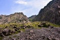 Heap of rocks in the valley in Caucasus mountains Royalty Free Stock Photo