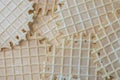 Heap of round biscuit wafers. Food background