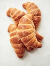 heap of a rustic artisan french croissants Royalty Free Stock Photo