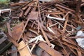 A heap of scrap from various steel and metal objects