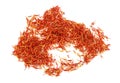 Heap of saffron isolated on white background. Top view Royalty Free Stock Photo