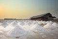 Heap of salted harvesting in orginal tradition salt farm