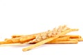 Heap of salty sticks isolated on white background Royalty Free Stock Photo