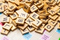 Heap of scrabble tile letters from above Royalty Free Stock Photo