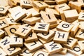 Heap of scrabble tile letters from above Royalty Free Stock Photo