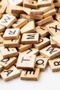 Heap of scrabble tile letters from above Royalty Free Stock Photo
