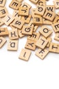 Heap of scrabble tile letters from above Royalty Free Stock Photo