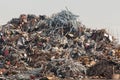 Heap of scrap metal ready for recycling. Junkyard Royalty Free Stock Photo