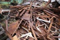 A heap of scrap from various steel and metal objects