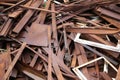 A heap of scrap from various steel and metal objects