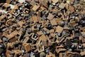 Heap of screw-bolts and nuts Royalty Free Stock Photo