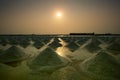 Heap of sea salt in original salt produce farm make from natural Royalty Free Stock Photo