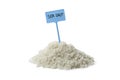 Heap of sea salt with a sign Royalty Free Stock Photo