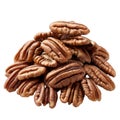 A Heap of Shelled Pecan Nuts on a Black Background Royalty Free Stock Photo