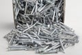 Heap of Silver Concrete nails Royalty Free Stock Photo