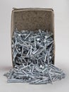 Heap of Silver Concrete nails Royalty Free Stock Photo