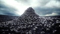 Heap of skulls. Apocalypse and hell concept. 3d rendering. Royalty Free Stock Photo