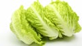 Heap of sliced green lettuce isolated on white background. Generative Ai Royalty Free Stock Photo