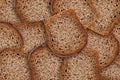 Heap of slices of rye bread. Background Royalty Free Stock Photo